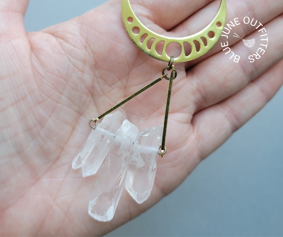 Clear Quartz Moon Phase Necklace