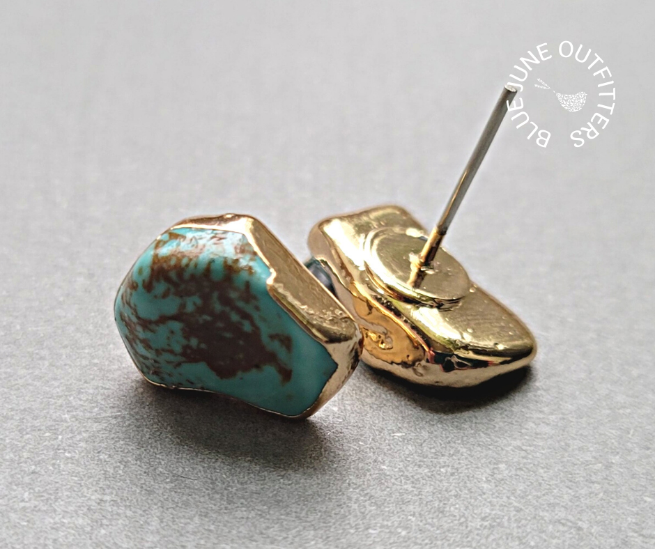 Celestial Earth Raw Turquoise Studs