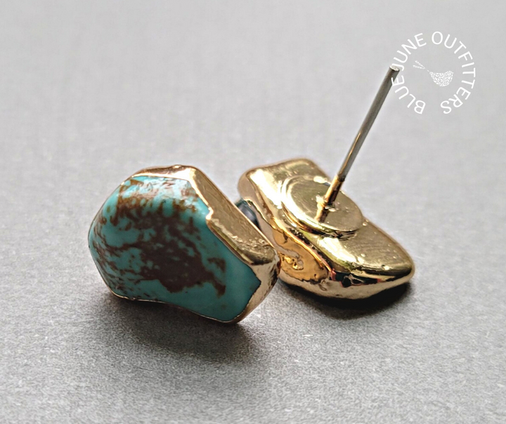 Celestial Earth Raw Turquoise Studs