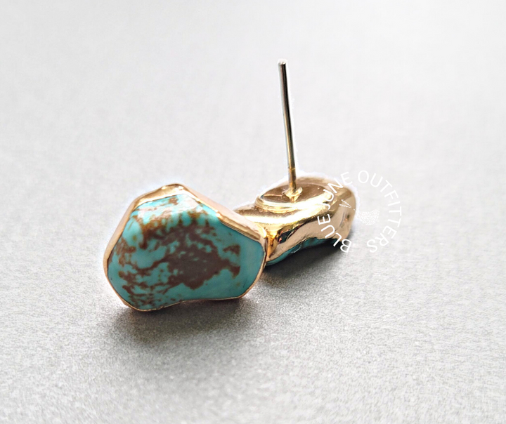 Celestial Earth Raw Turquoise Studs