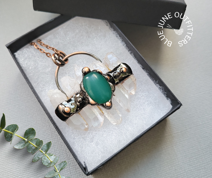 Long Natural Quartz & Australian Jade Necklace