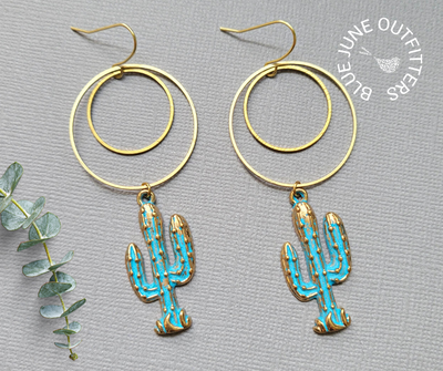 Festival Cactus Dangle Earrings