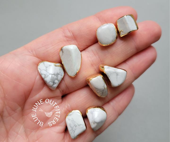Howlite Statement Stud Earrings