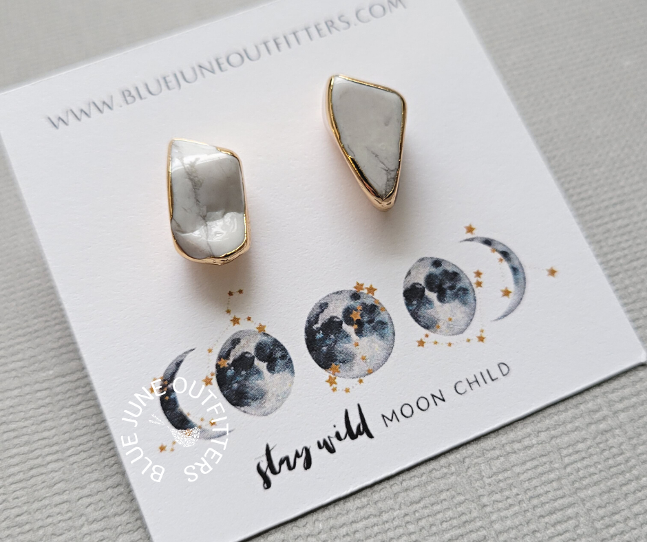 Howlite Statement Stud Earrings