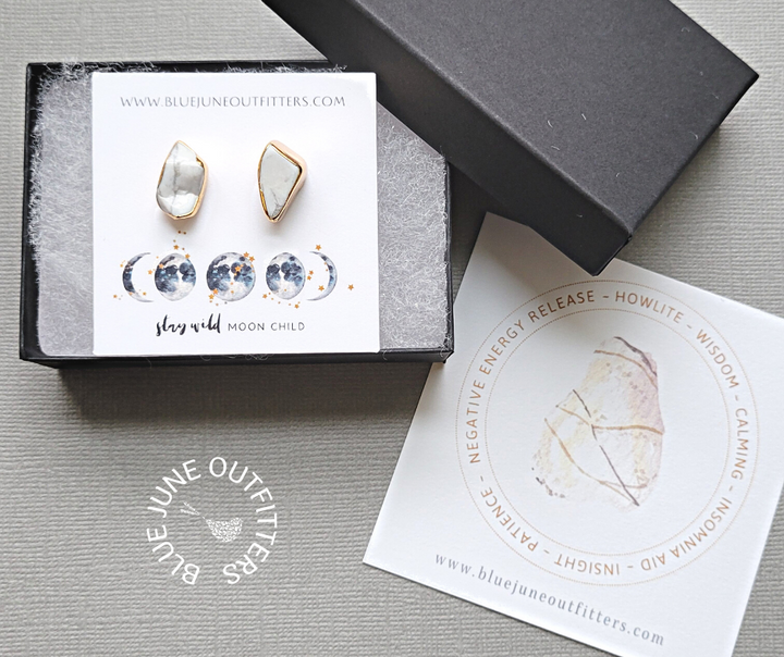 Howlite Statement Stud Earrings