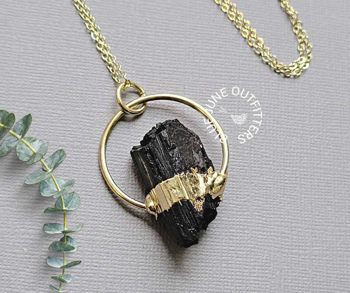 Electroformed Back Tourmaline Necklace