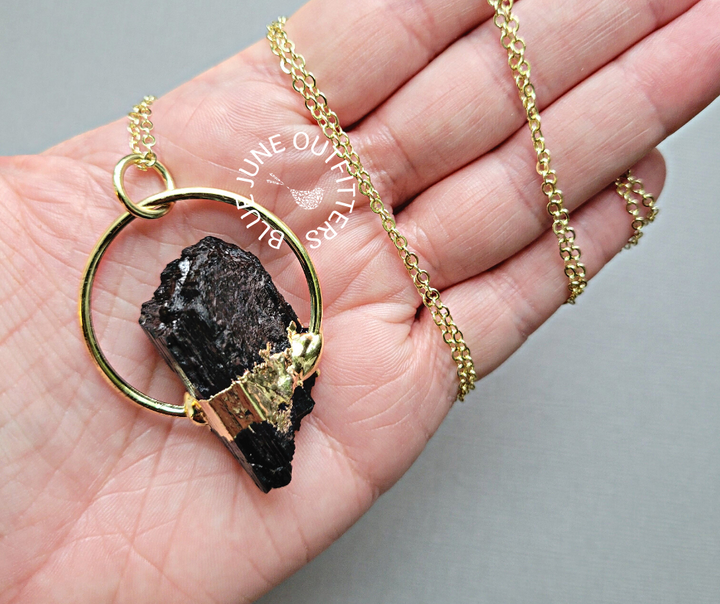 Electroformed Back Tourmaline Necklace