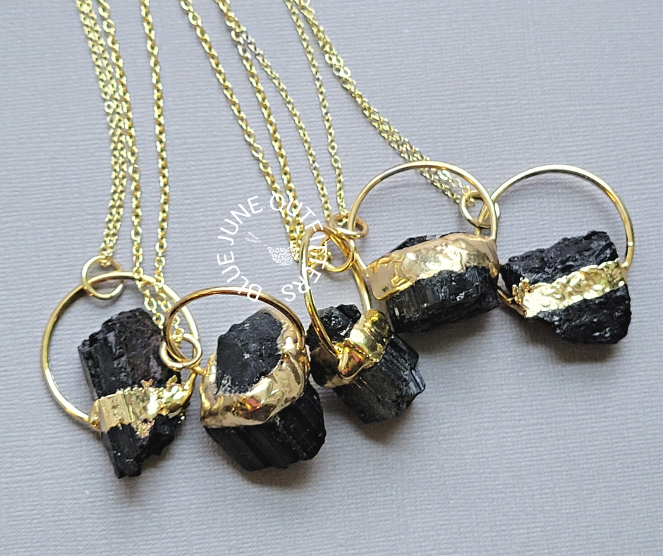 Electroformed Back Tourmaline Necklace