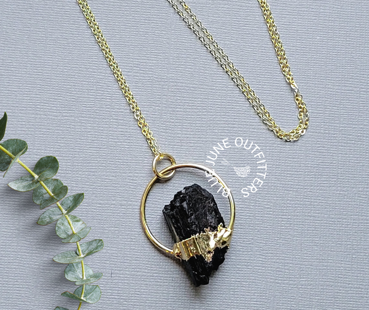 Electroformed Back Tourmaline Necklace