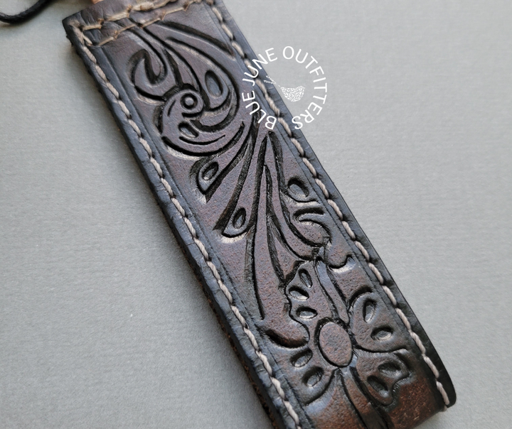 Hand Tooled Leather Keychain by Myra Bag