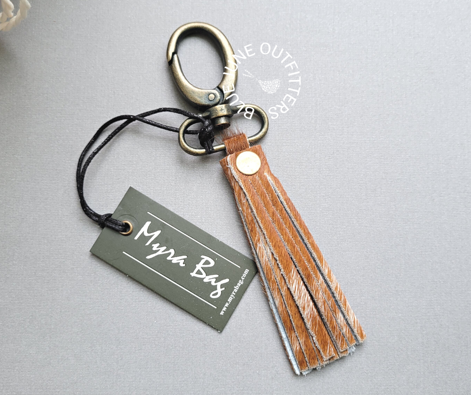 Hair On Leather Fringed Keychain by Myra Bag