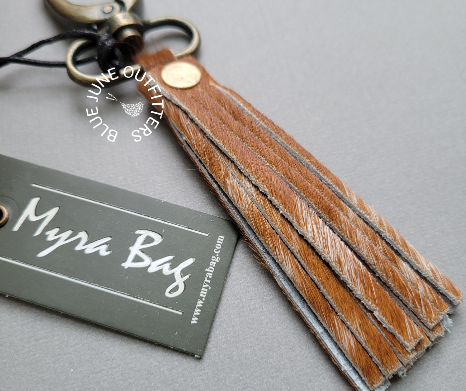 Hair On Leather Fringed Keychain by Myra Bag