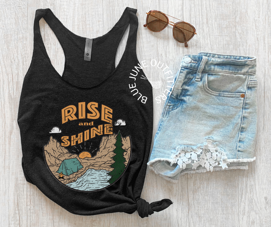 Rise and Shine Women's Camping Racerback Tank Top