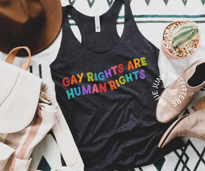 Gay Rights Are Human Rights | Women's Pride Racerback Tank