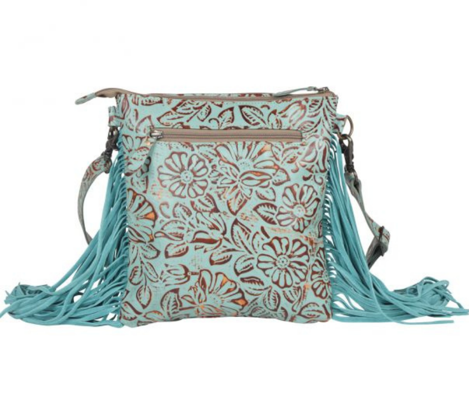 Hand Tooled Leather Fringe Purse by Myra Bag