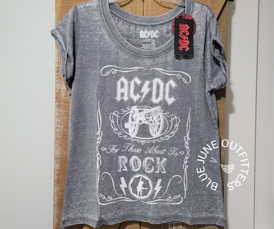 Ladies AC/DC Burnout Tee | Officially Licensed
