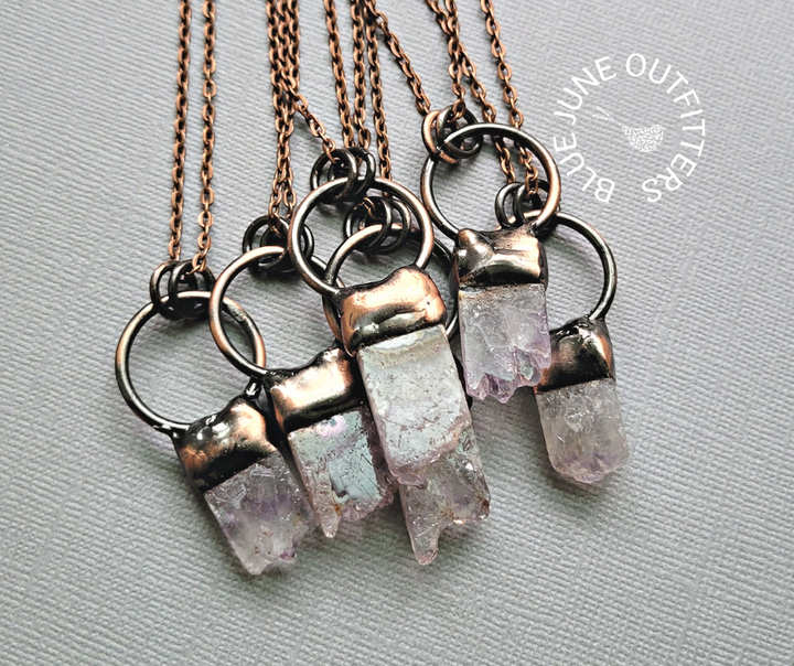 Raw Amethyst Crystal Necklace