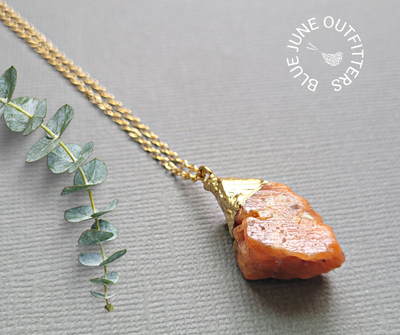 Raw Sunstone Crystal Necklace