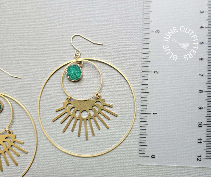 Celestial Quartz Druzy Statement Earrings