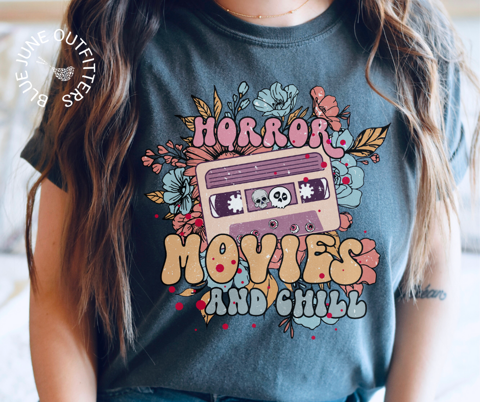 Vintage Vibe Horror Movies & Chill | Comfort Colors® Halloween Tee