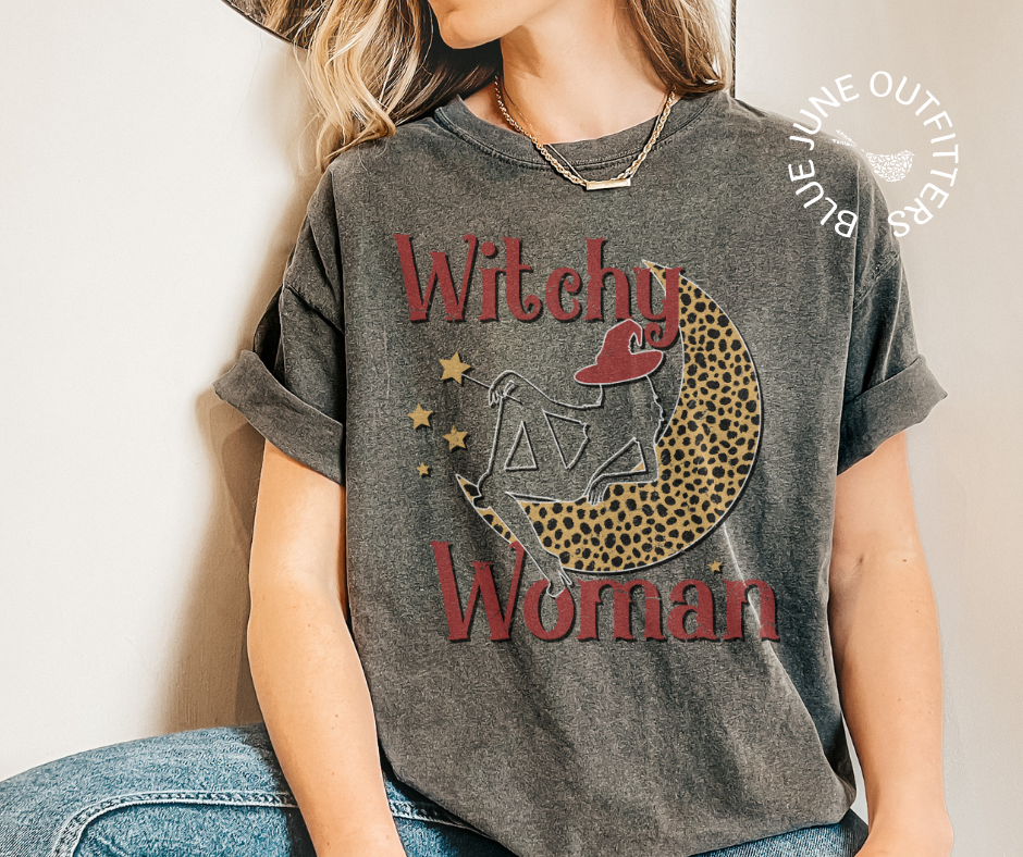 Vintage Leopard Witchy Woman | Comfort Colors® Halloween Tee