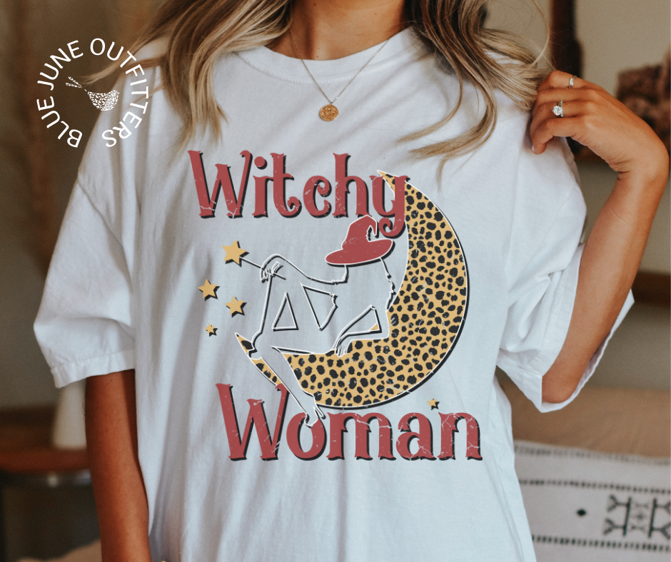 Vintage Leopard Witchy Woman | Comfort Colors® Halloween Tee
