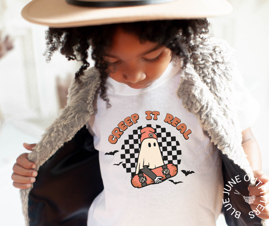 Creep It Real Skater Ghost | Toddler Halloween Tee