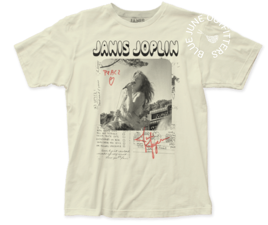 Janis Joplin Peace Autograph Tee | Officially Licensed Tee