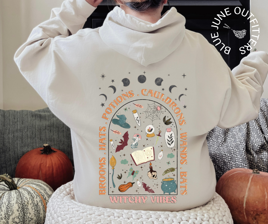 Witchy Things Doodles | Bohemian Halloween Hoodie