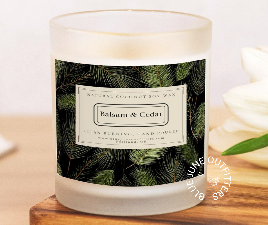 Balsam & Cedar Hand Poured Wood Wick Candle