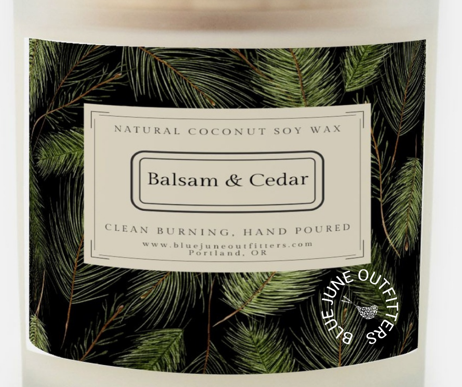 Balsam & Cedar Hand Poured Wood Wick Candle