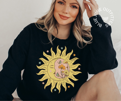 Celestial Sun & Moon | Unisex Hippie Sweatshirt
