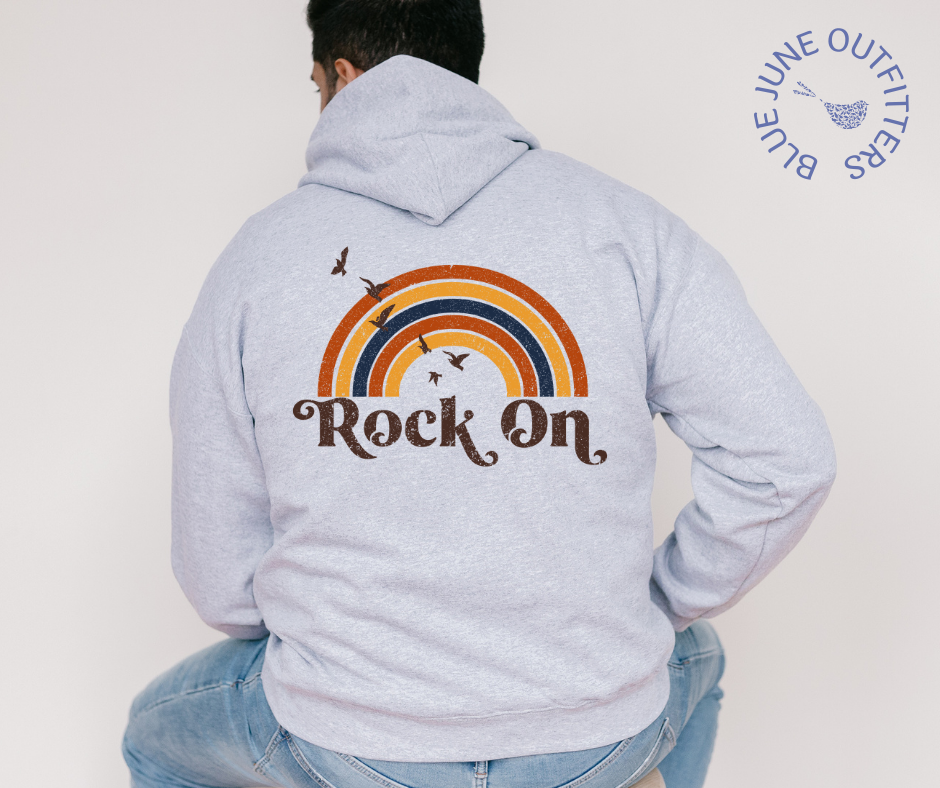 Rock On | Retro Rainbow Unisex Hoodie