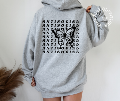 Antisocial Butterfly | Funny Introvert Hooded Sweatshirt