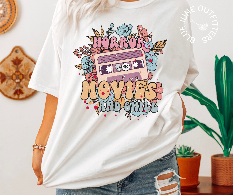 Vintage Vibe Horror Movies & Chill | Comfort Colors® Halloween Tee