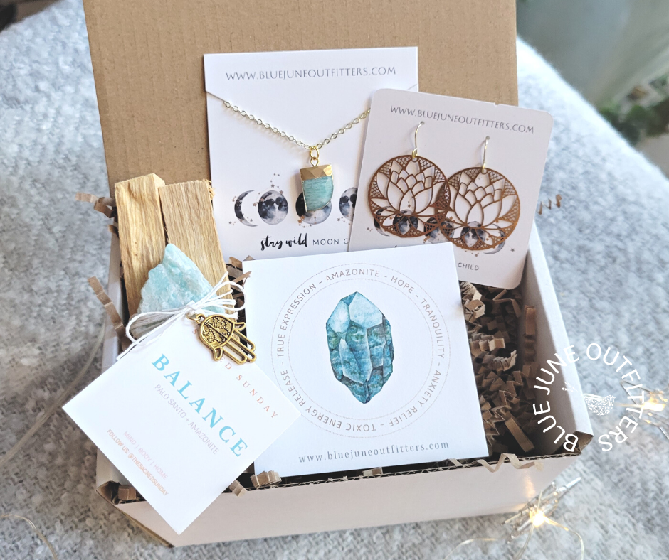 Amazonite & Palo Santo Balance Gift Box