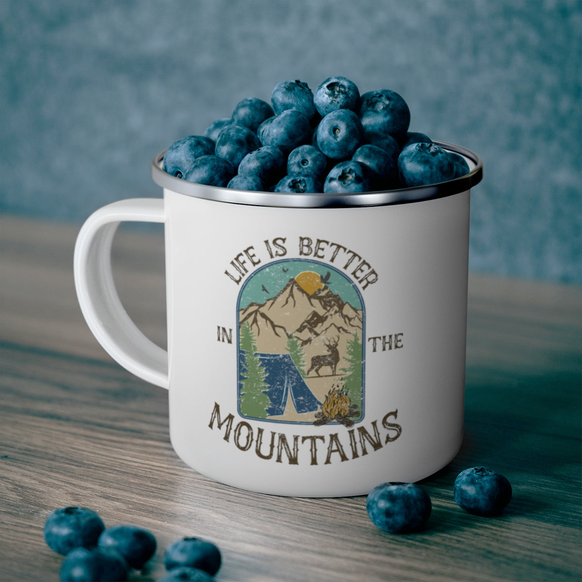 Life Is Better In The Mountains | Enamel Camping Mug