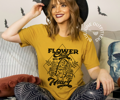 Flower Child Rock n' Roll Heart | Super Soft Boho Tee