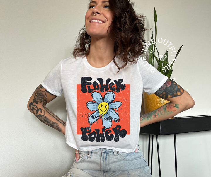 Flower Power | Women's Grunge Cropped Top Tee