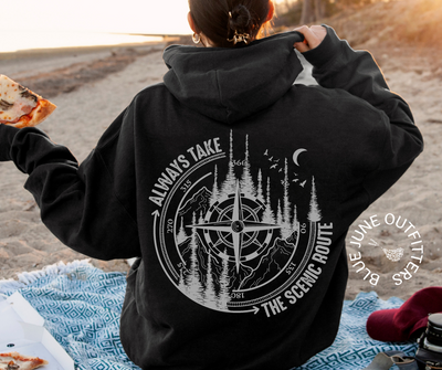 Always Take The Scenic Route | Forest & Mountains Hoodie