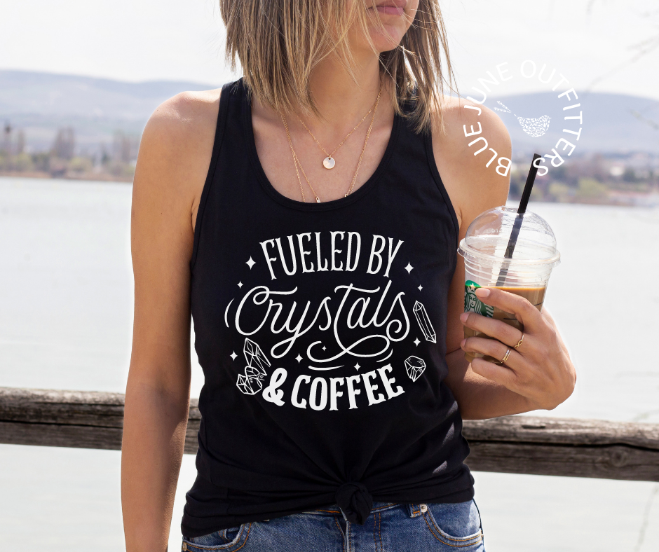 Fueled By Crystals & Coffee | Women's Racerback Tank Top