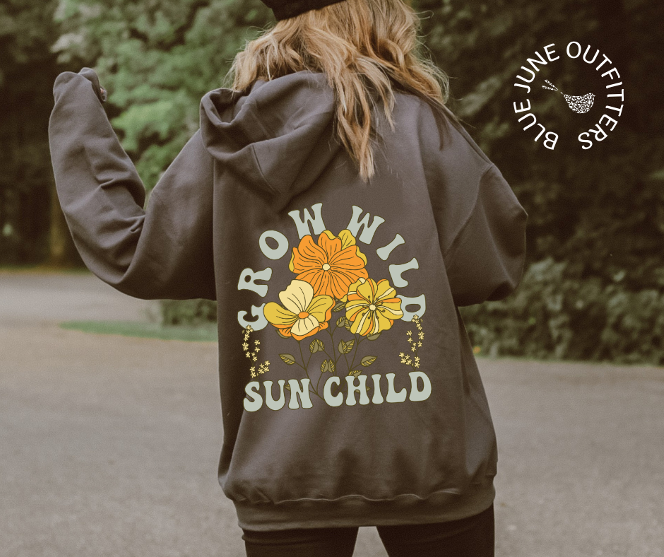 Grow Wild Sun Child | Retro Boho Hoodie