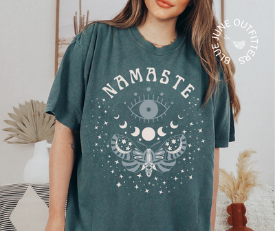 Namaste Witchy Moth Tee | Comfort Colors® Celestial Tee