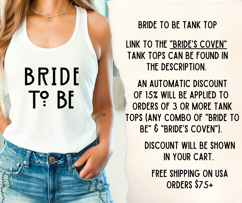 Bride To Be | Witchy Bachelorette Party Tank Top