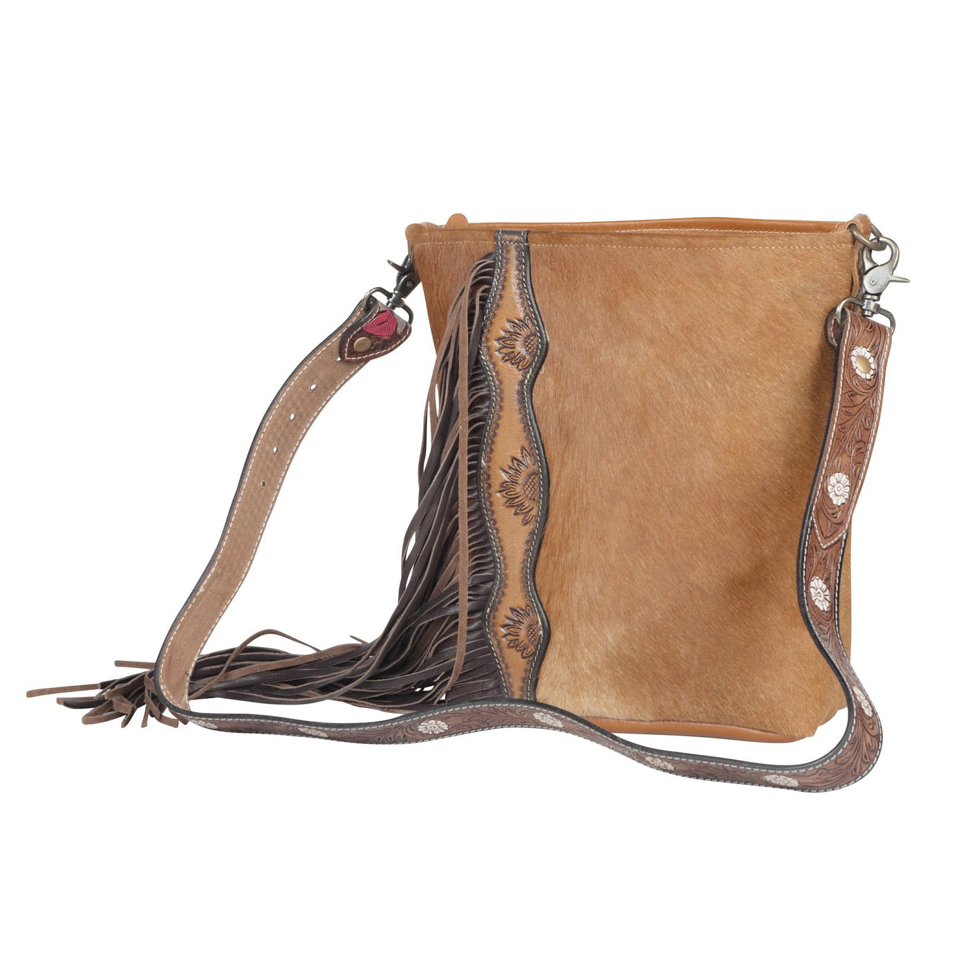 Cappuccino Leather Fringe Myra Bag