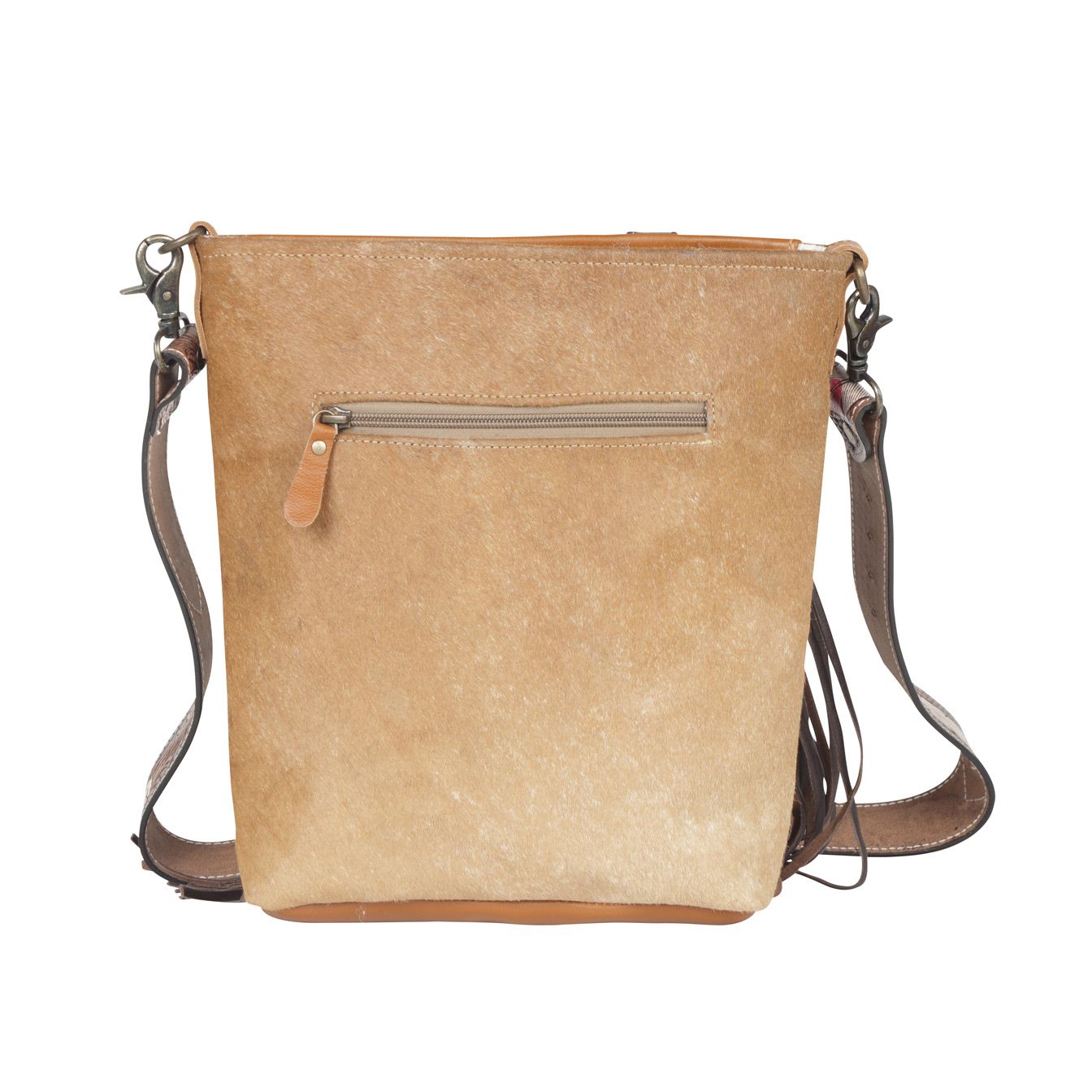 Cappuccino Leather Fringe Myra Bag