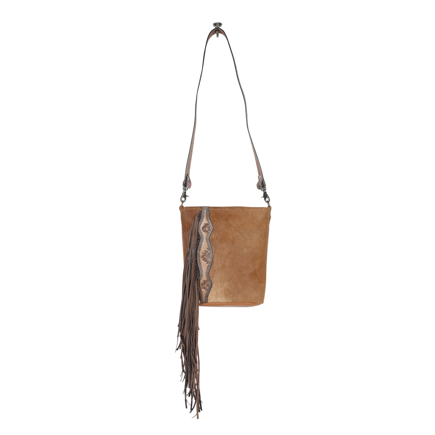 Cappuccino Leather Fringe Myra Bag