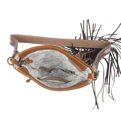 Cappuccino Leather Fringe Myra Bag