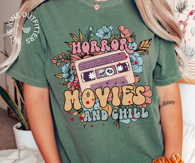 Vintage Vibe Horror Movies & Chill | Comfort Colors® Halloween Tee