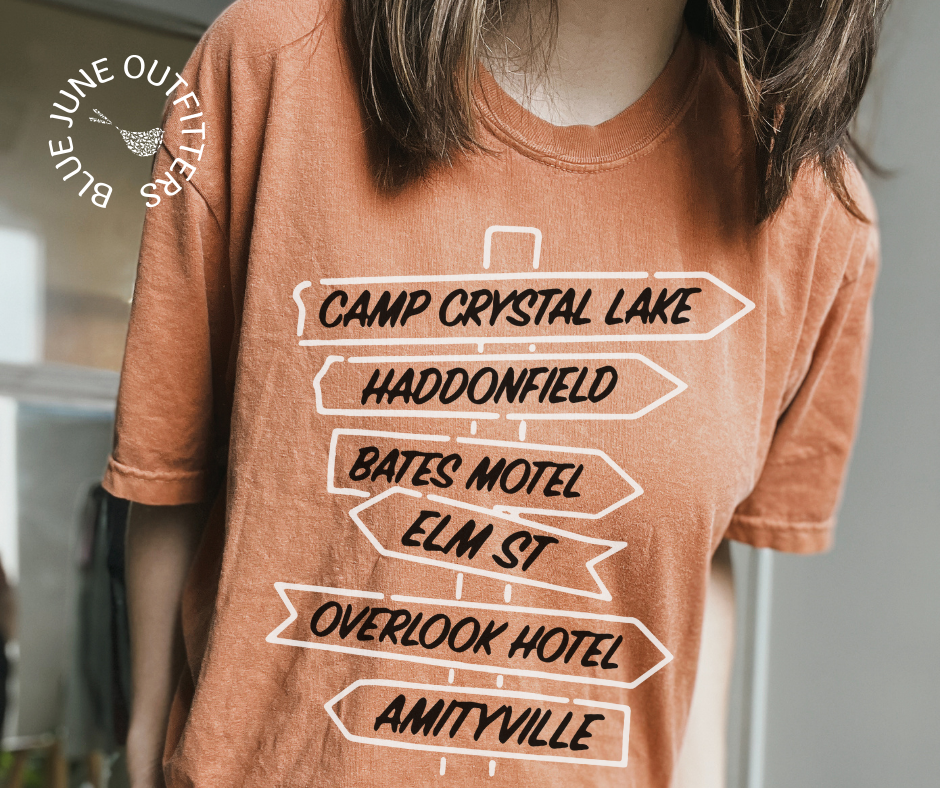 Haunted Places Road Sign | Comfort Colors® Halloween Tee